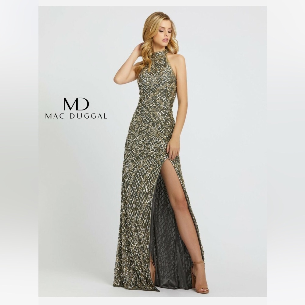 Mac Duggal Gold and Silver Gown